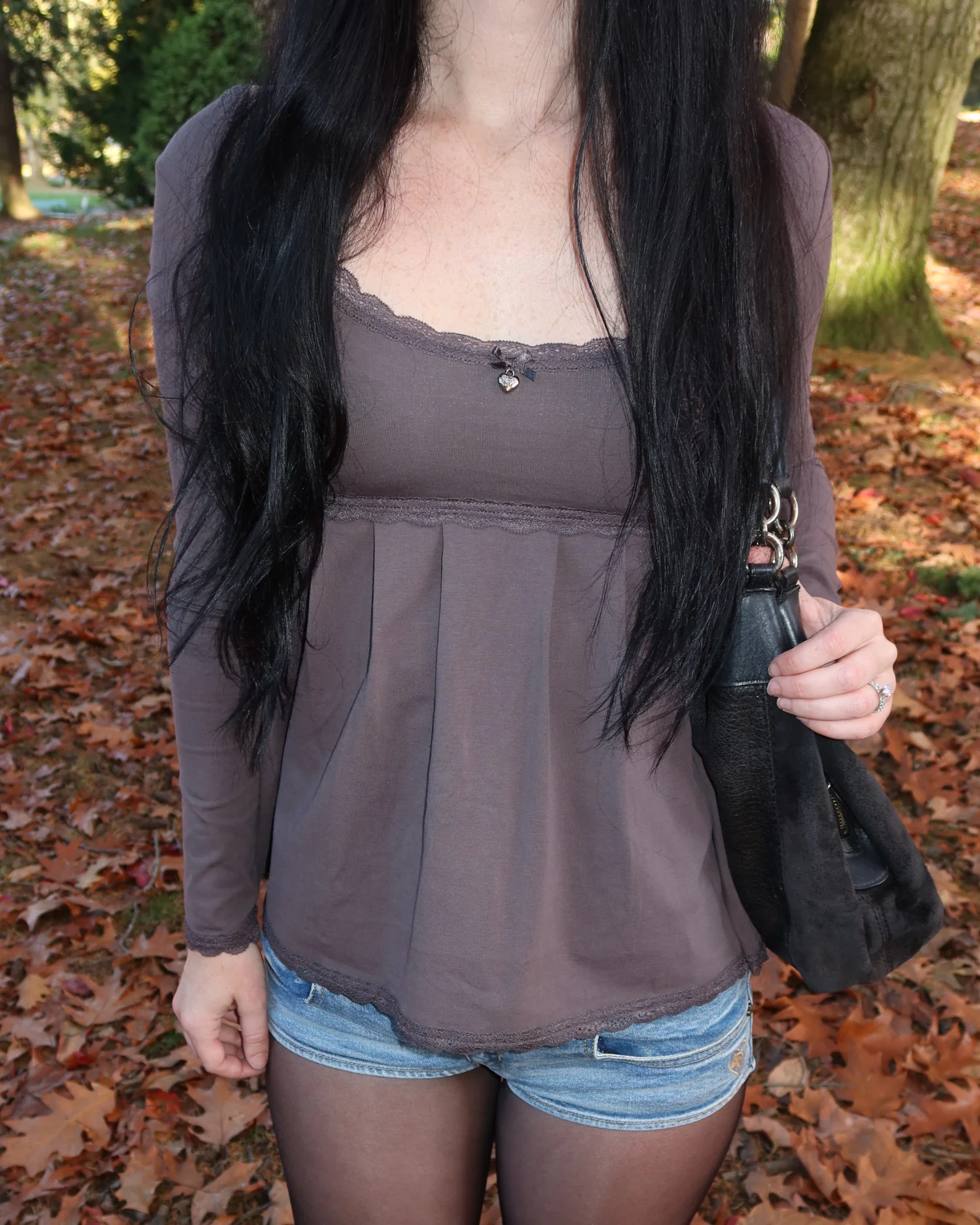 Grey Babydoll Top
