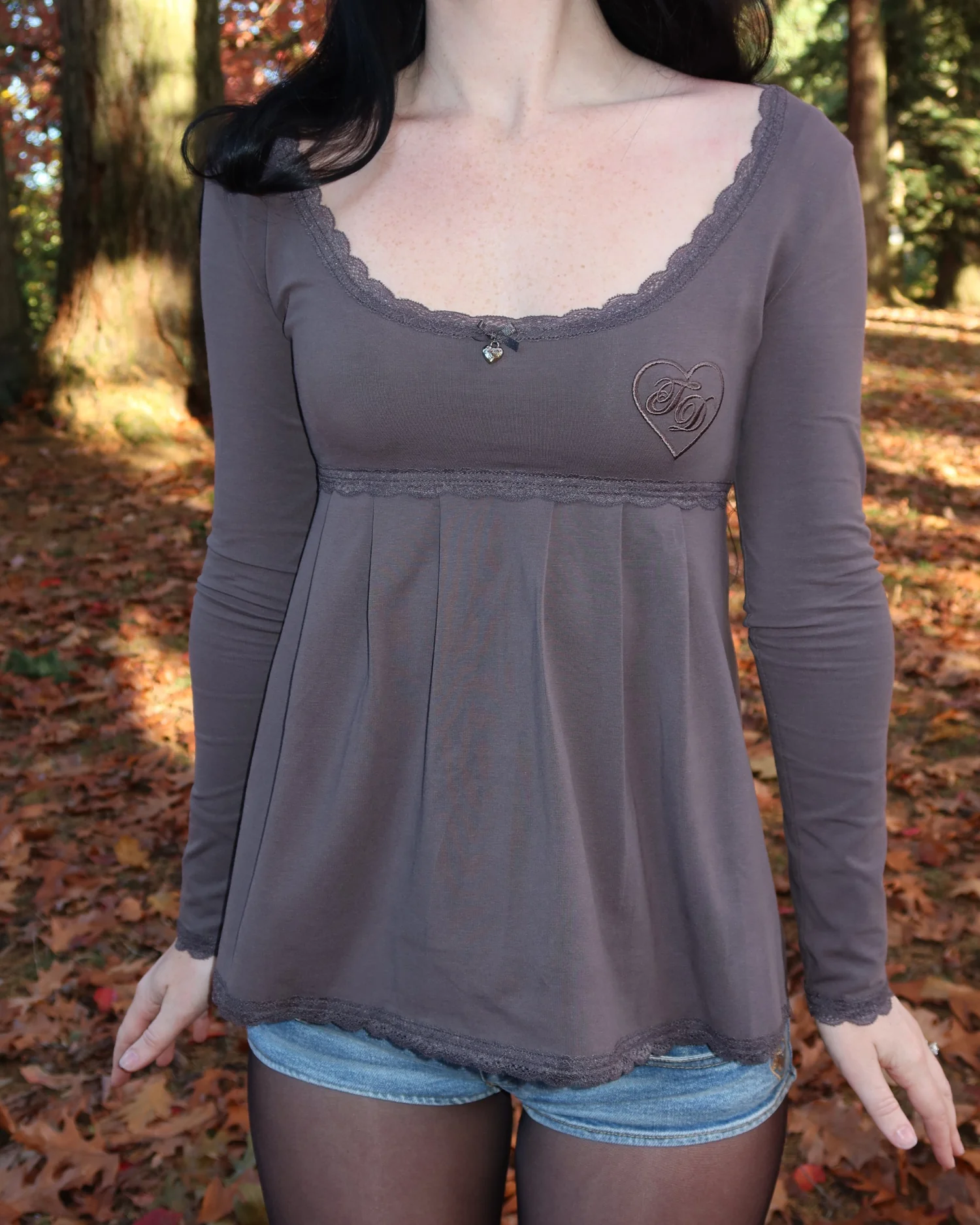 Grey Babydoll Top