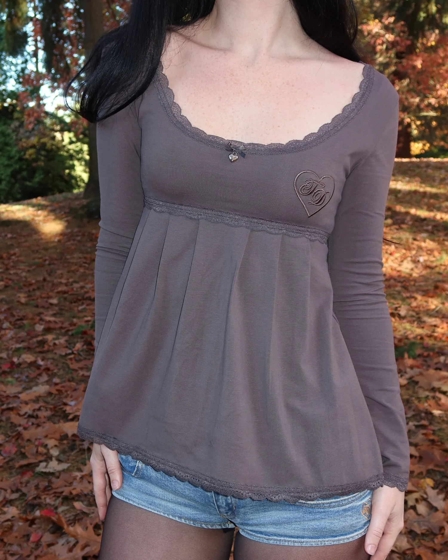 Grey Babydoll Top