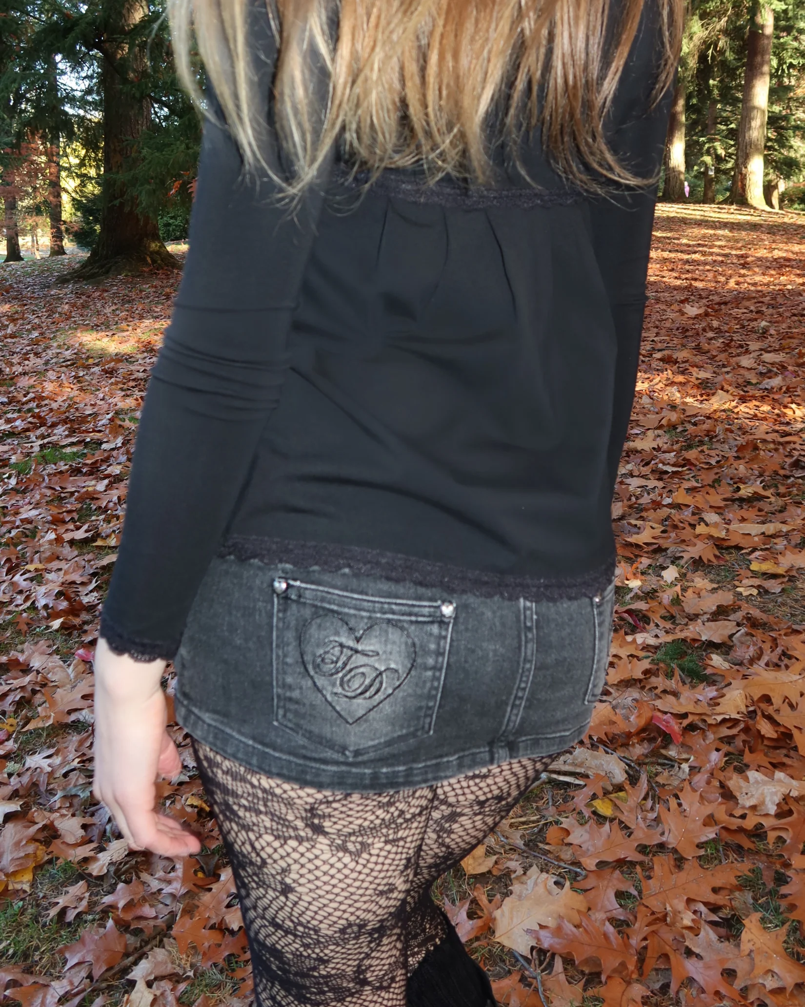 First Edition Denim Micro Skort - Black