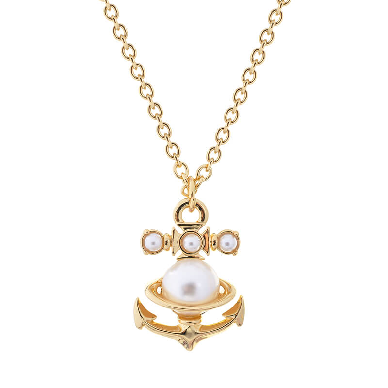 2 Colors MARIALENA Small Boat Anchor Necklace