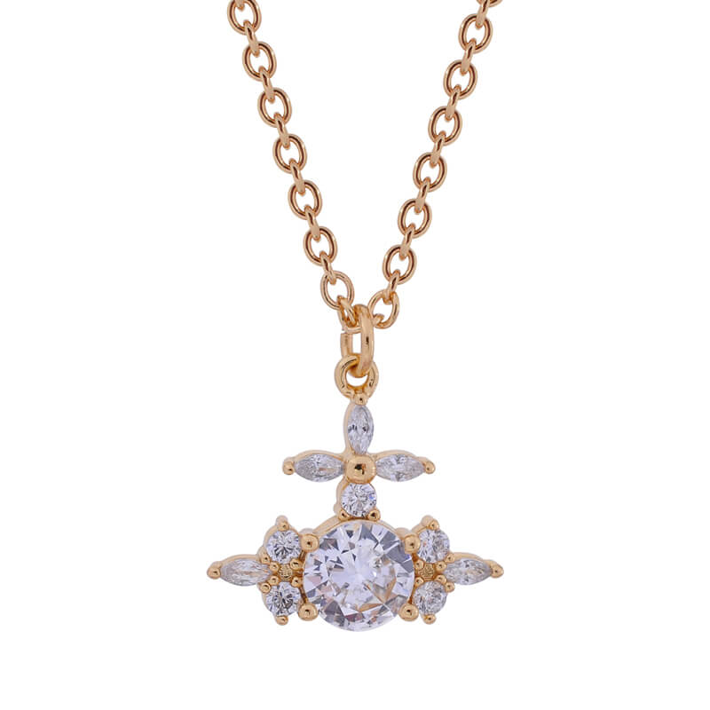 2 Colors COLETTE Saturn Diamond Necklace
