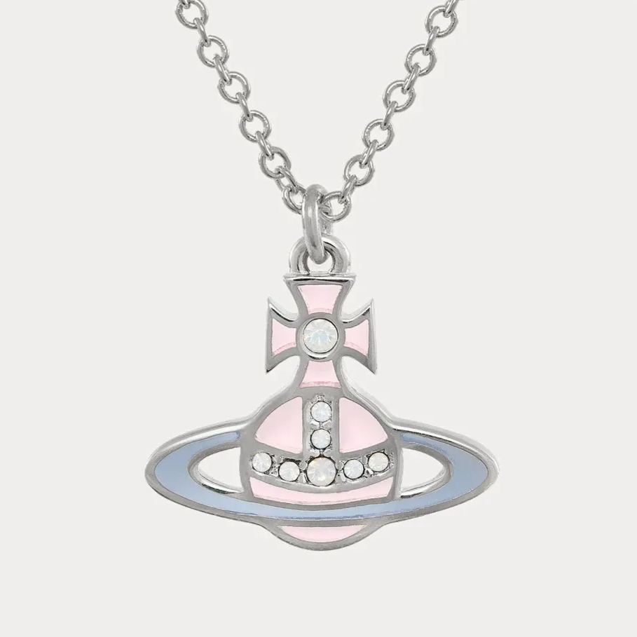 3 Colors CONCETTA Enameled Saturn Necklace