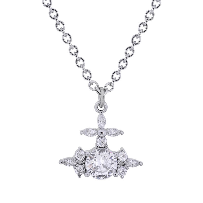 2 Colors COLETTE Saturn Diamond Necklace
