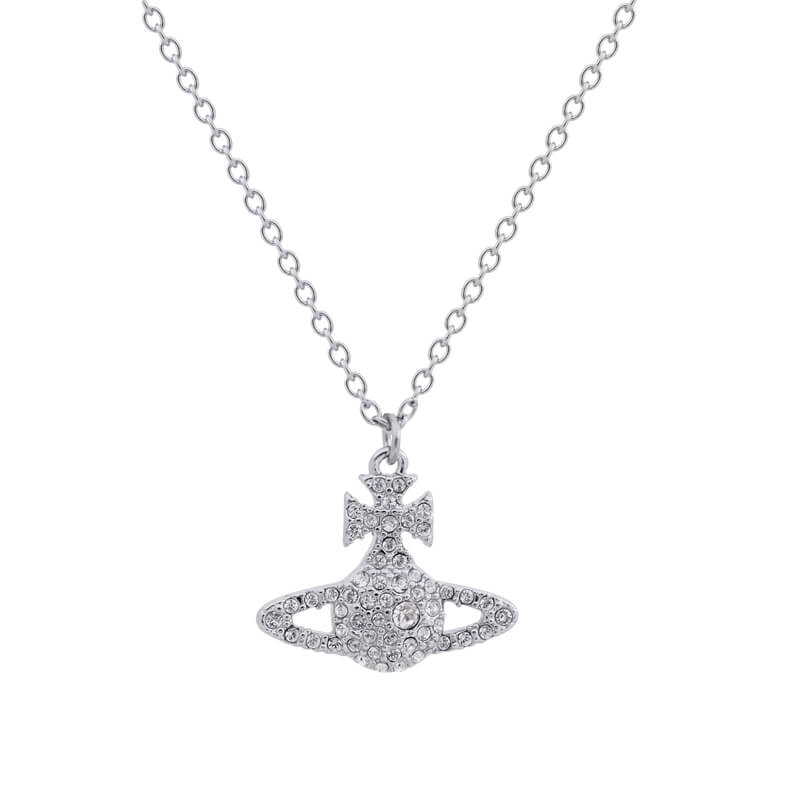 2 Colors GRACE Full Diamonds Saturn Necklace