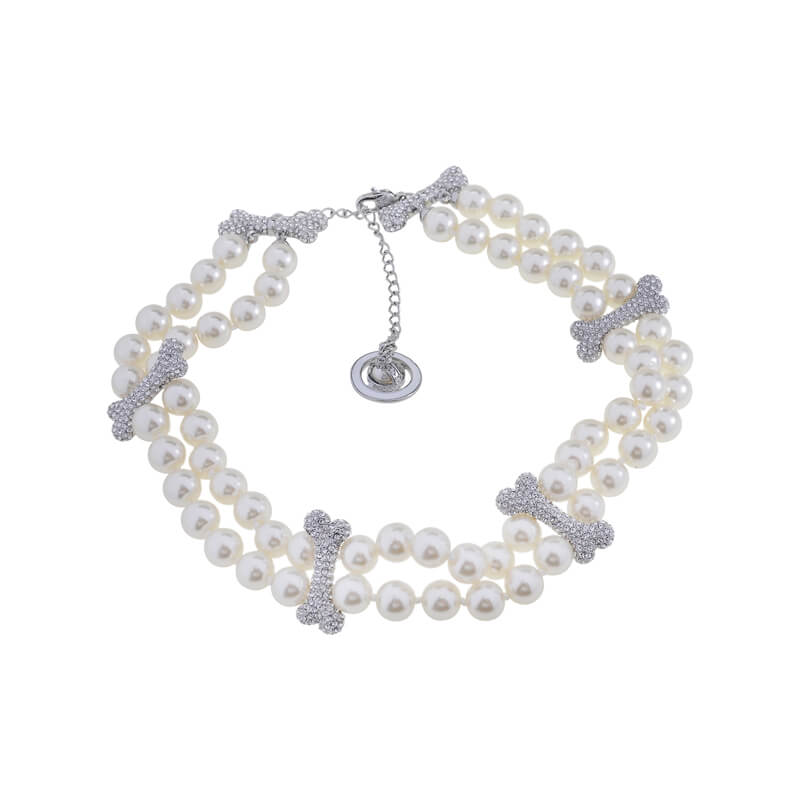 2 Colors FAUSTINE Bone Double Row Pearl Necklace