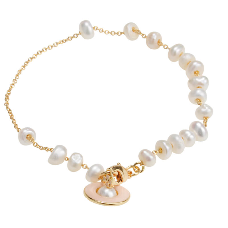 Pink Saturn Broken Pearl Bracelet