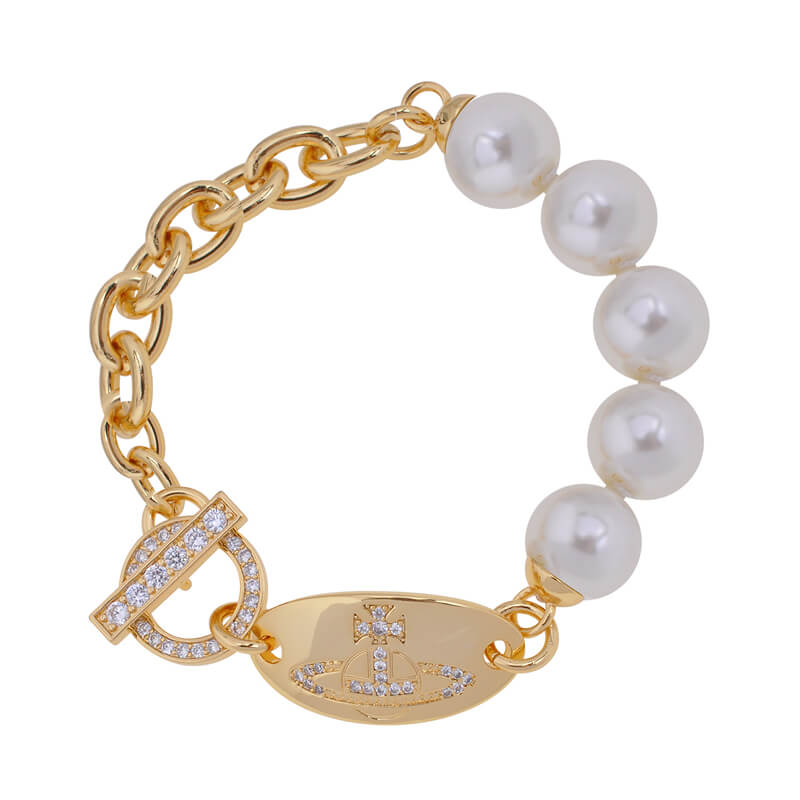 Round Zirconia Pearls Bracelets