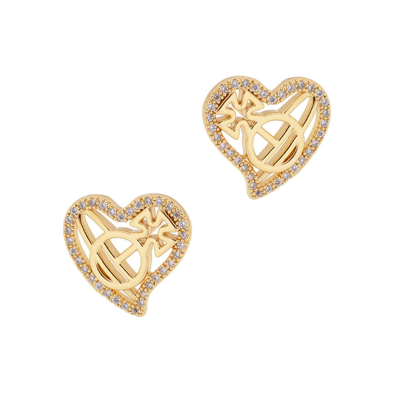 2 Colors Love Saturn Diamond Earrings
