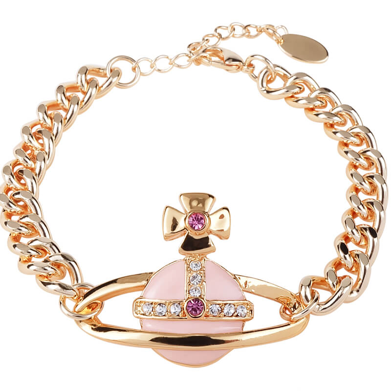 Pink Lacquered Saturn Bracelet