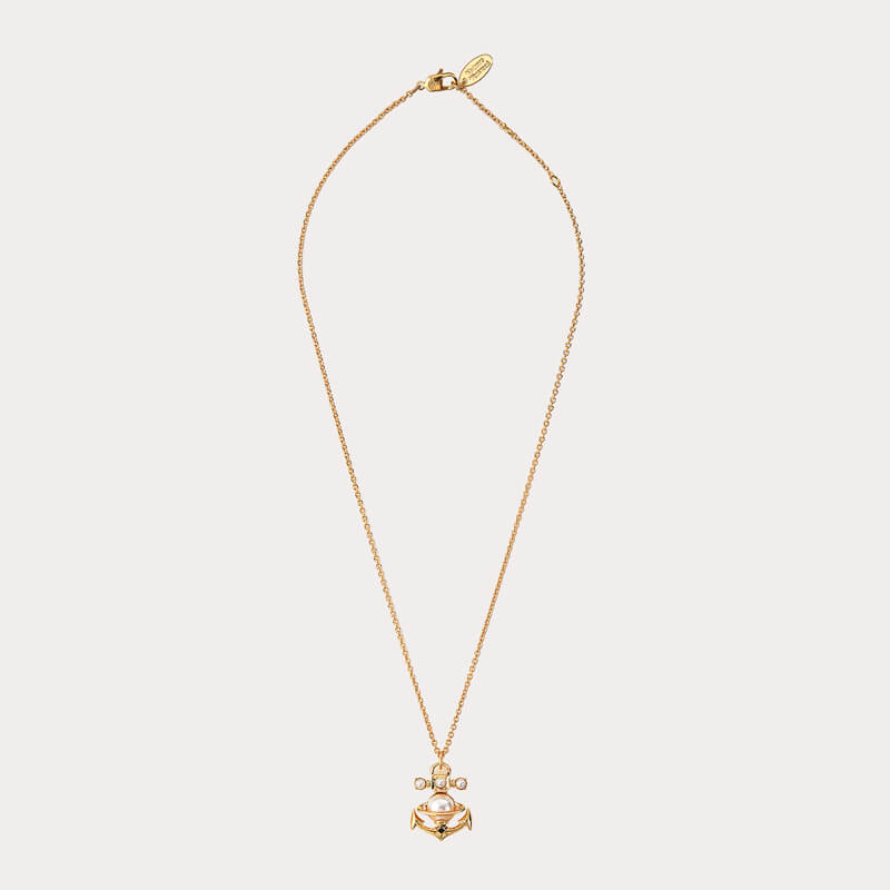 2 Colors MARIALENA Small Boat Anchor Necklace