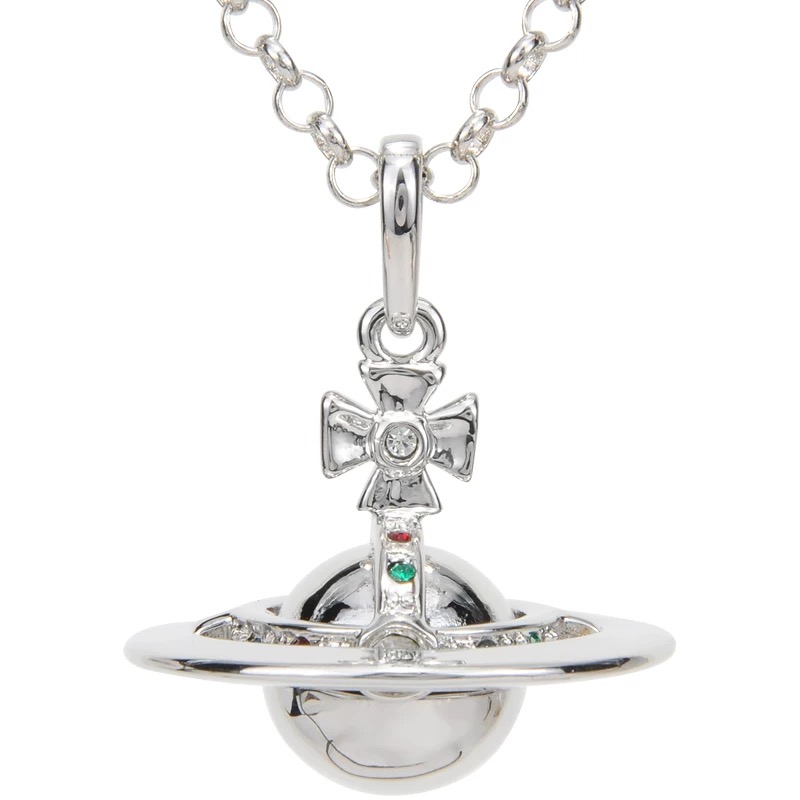 2 Colors Vintage ORB Openable Saturn Necklace