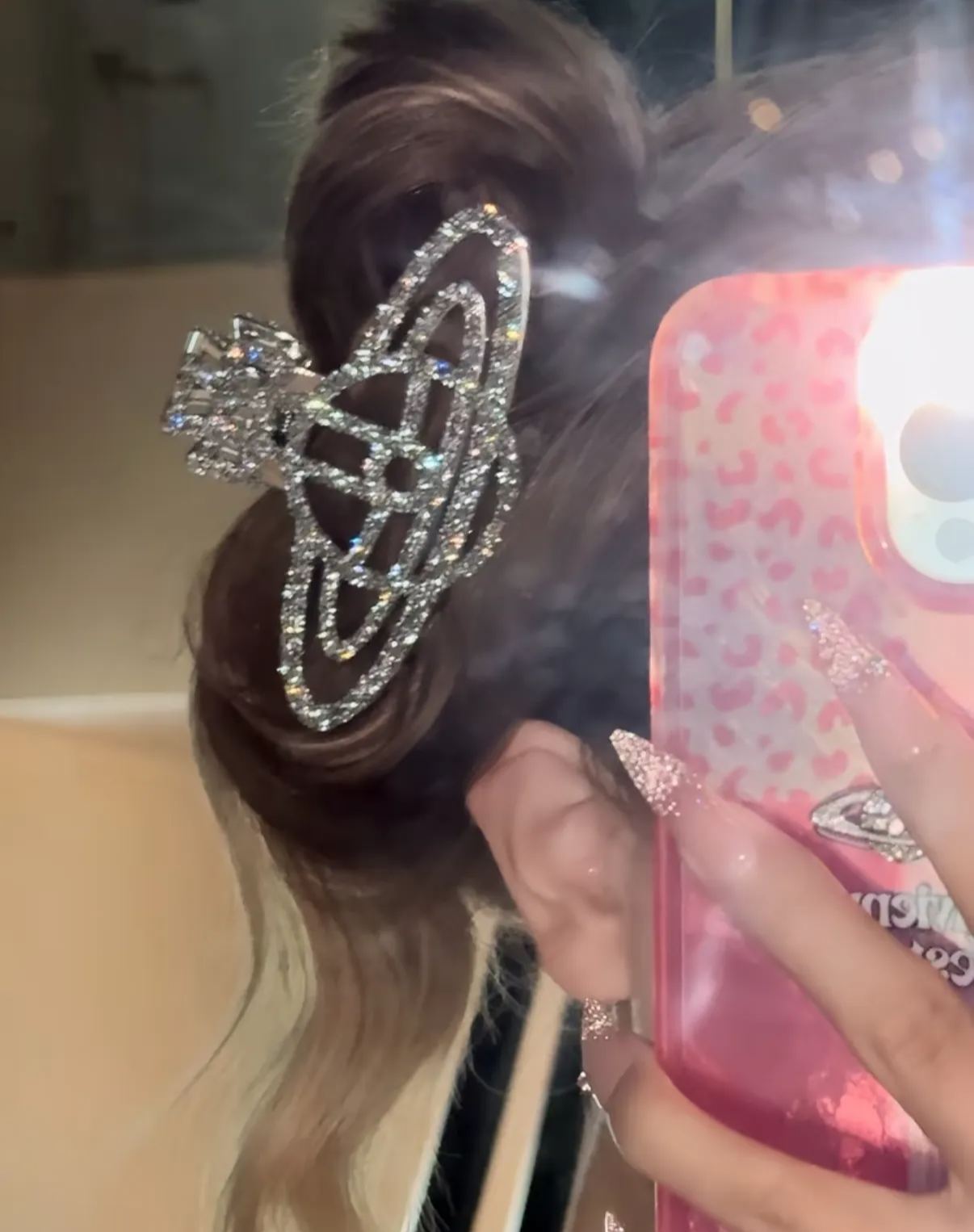 NEW-Sparkling Diamond Saturn Hair Clip