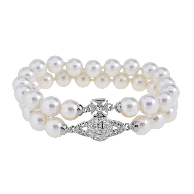 GRAZIELLA Suction Stone Double Layer Pearl Bracelet