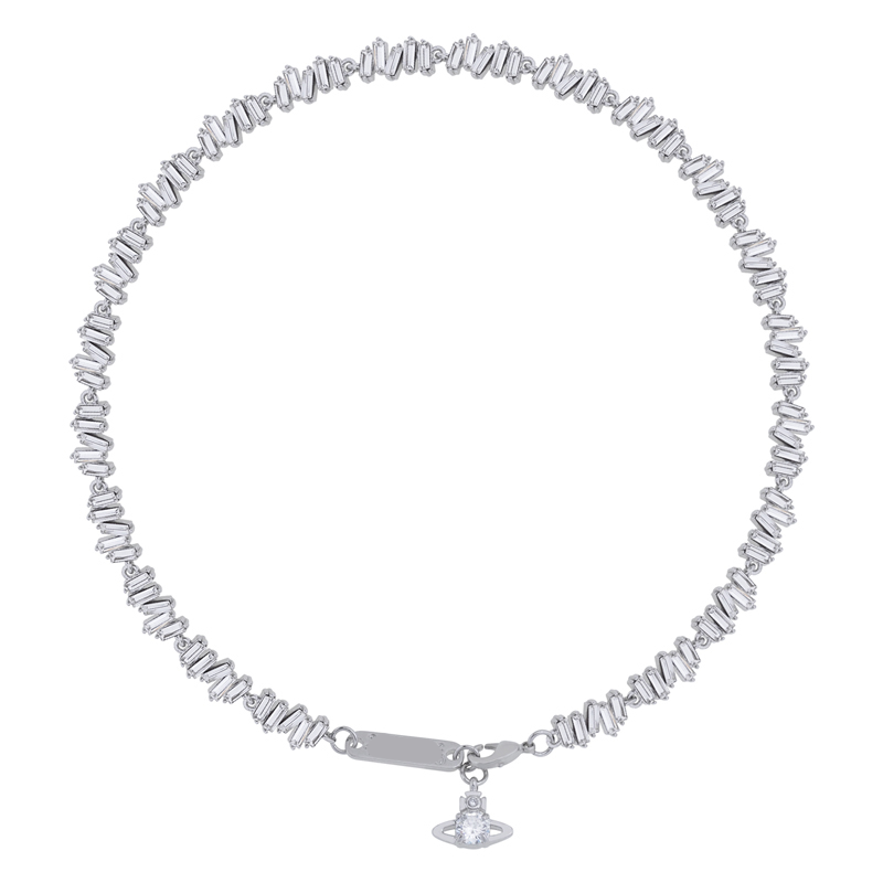 2 Colors Square Full Zirconia Necklace