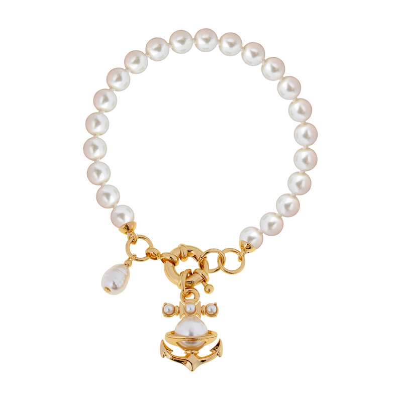 MARIALENA Small Boat Anchor Pearl Bracelet