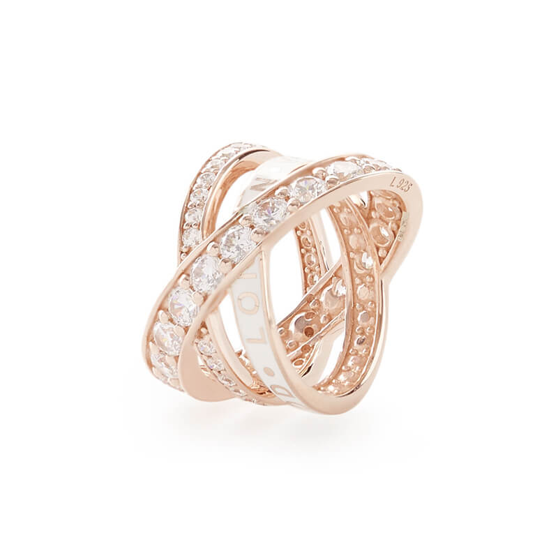 3 Colors Crossed Ring