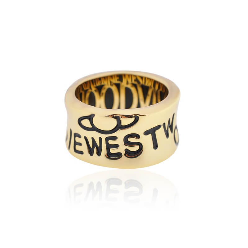 2 Colors Small Waist Letter Ring