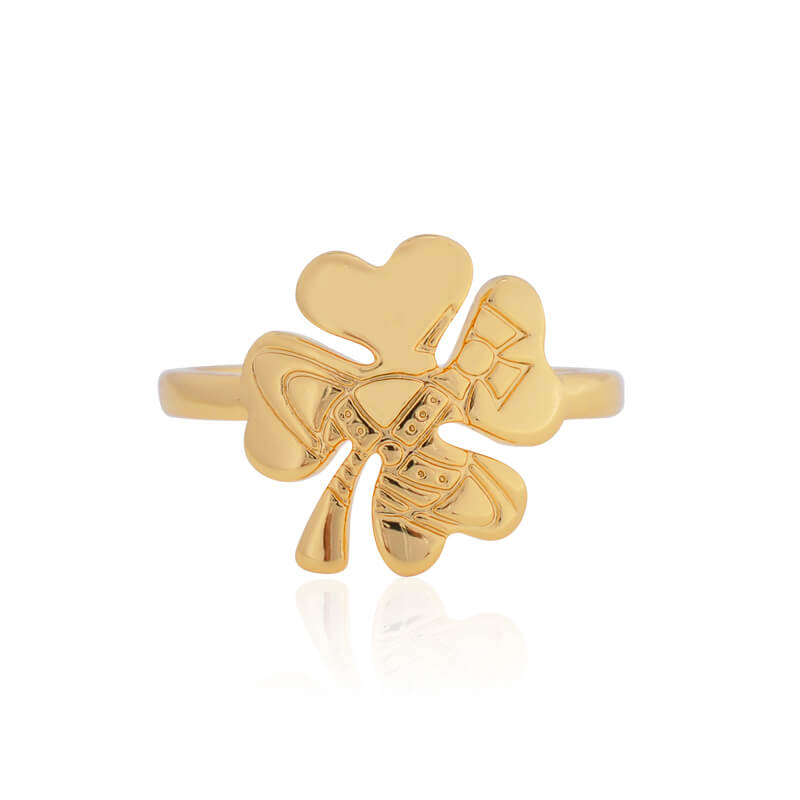 2 Colors MOUNIA Four Leaf Clover Ring