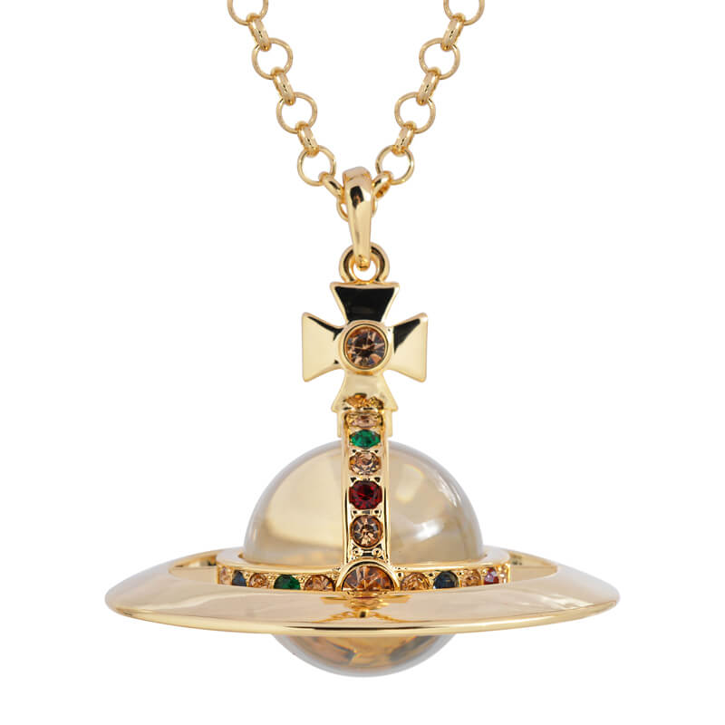 30MM ORB Classic Saturn Pendant Necklace