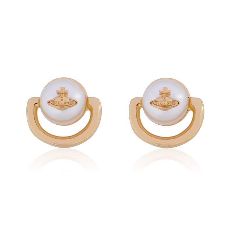 2 Colors CELIA Half-hoop Pearl Earrings