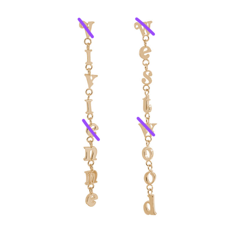 2 Colors RAIMUNDA Alphabet Earrings