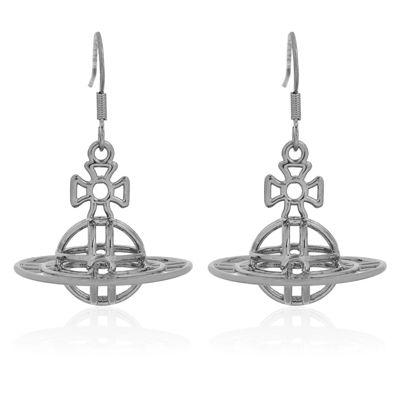 4 Colors Simple Line Saturn Orb Earrings