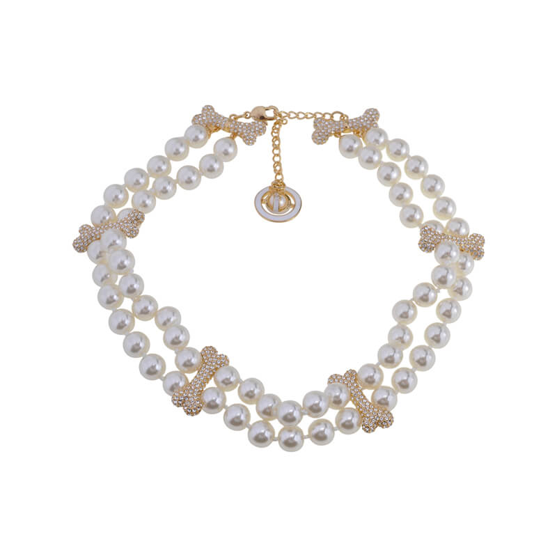 2 Colors FAUSTINE Bone Double Row Pearl Necklace