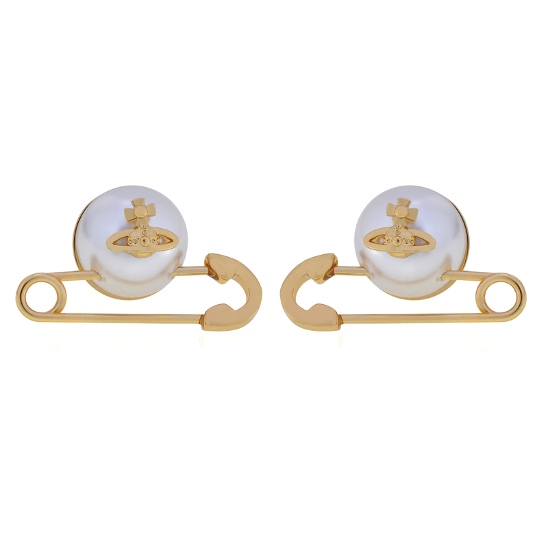 2 Colors Pearl Pin Earrings