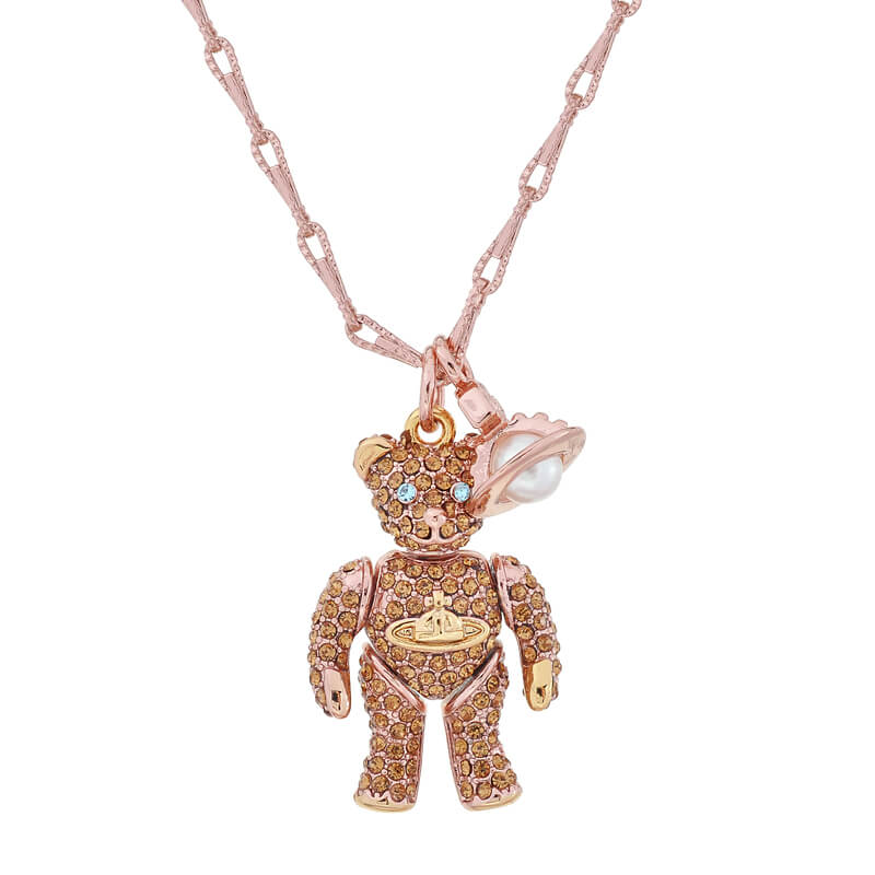 2 Colors TEDDY Cubic Movable Bear Necklace