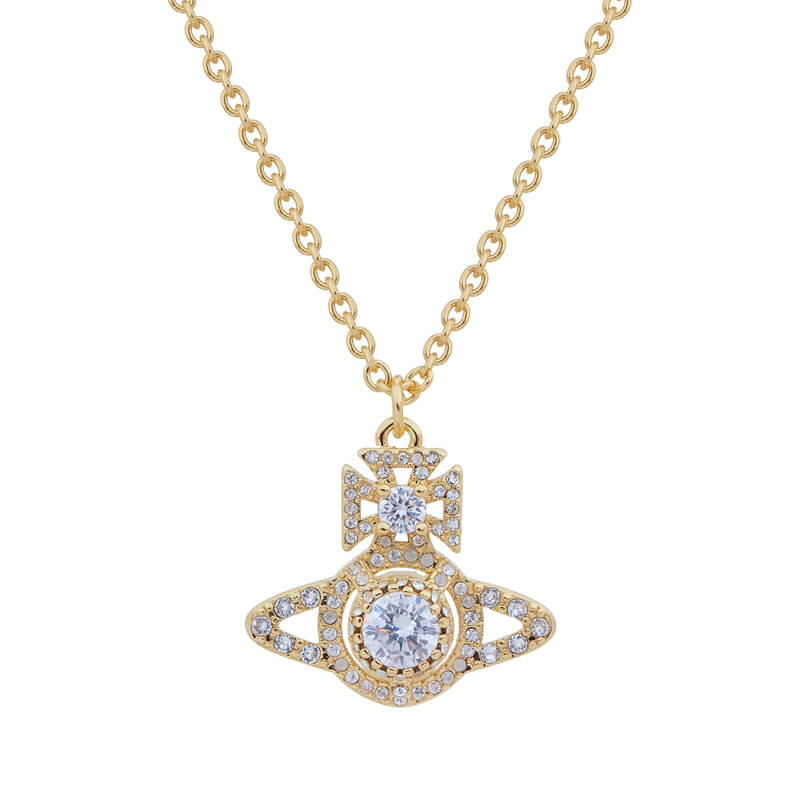 2 Colors NORABELLE Large Full Diamond Zirconia Necklace