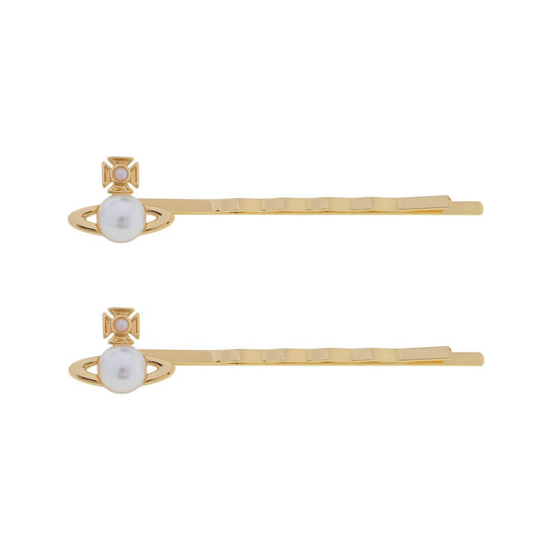 Half Face Saturn Pearl Hair Clip