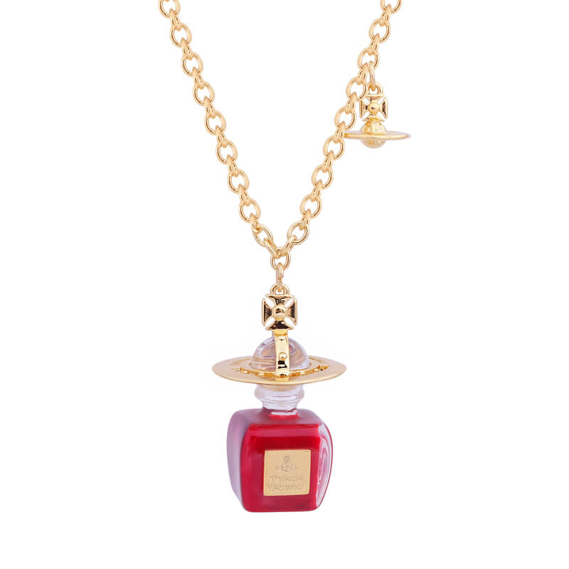 3 Colors Perfume Bottle Saturn Necklace