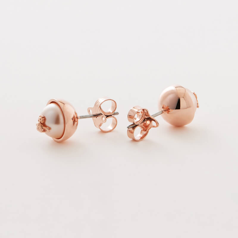 3 Colors Small Round Pearl Saturn Earrings