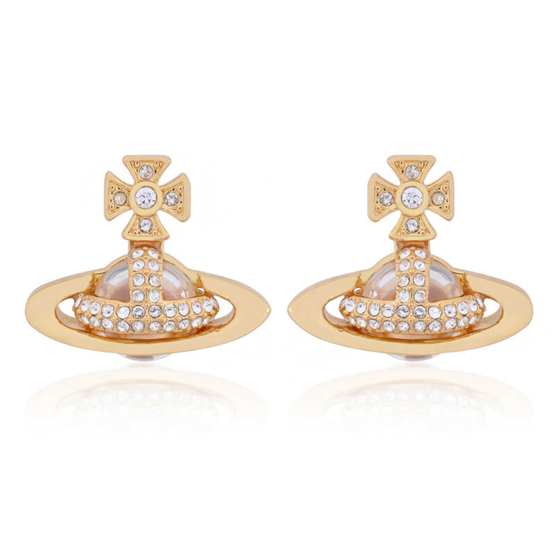 2 Colors SORADA Half-Face Diamond Earrings