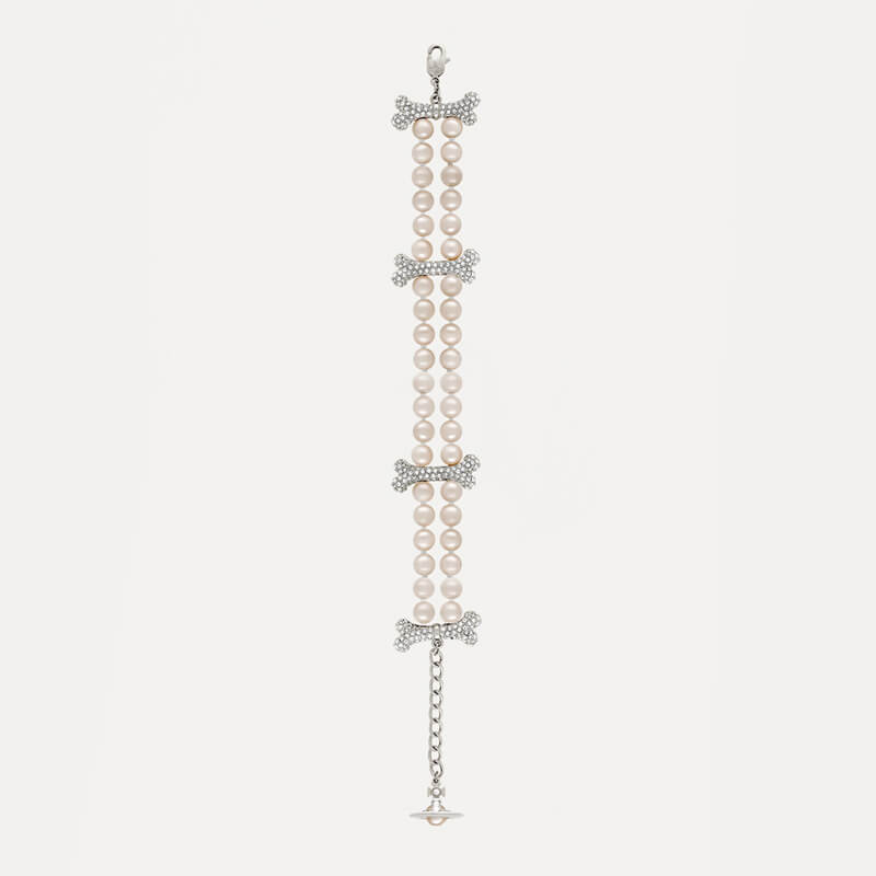 2 Colors FAUSTINE Bone Double Row Pearl Bracelet