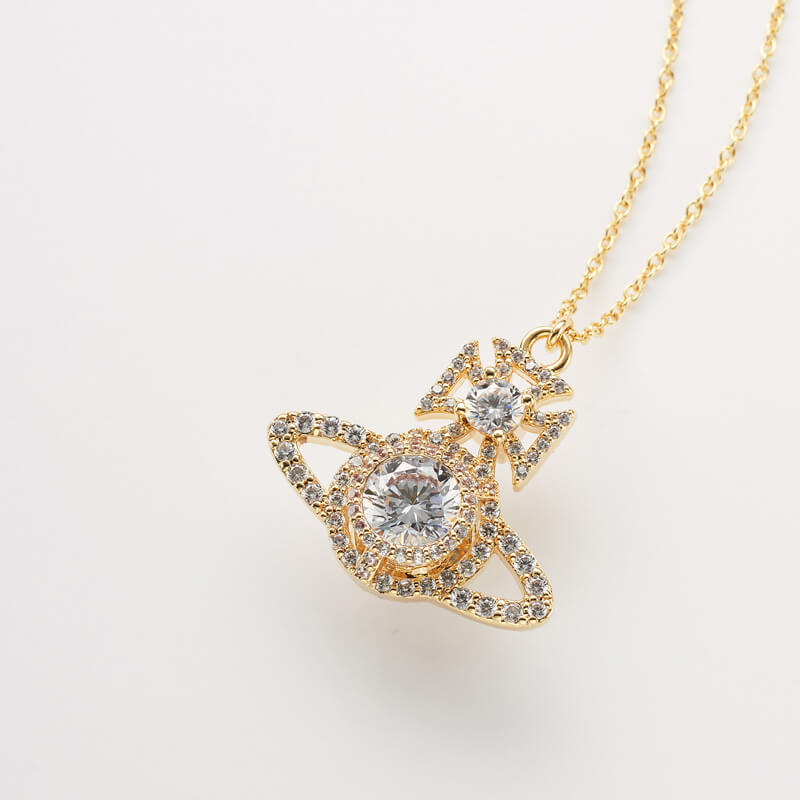 2 Colors NORABELLE Large Full Diamond Zirconia Necklace