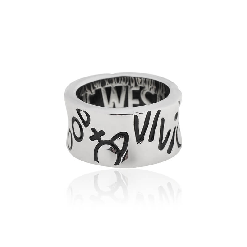 2 Colors Small Waist Letter Ring