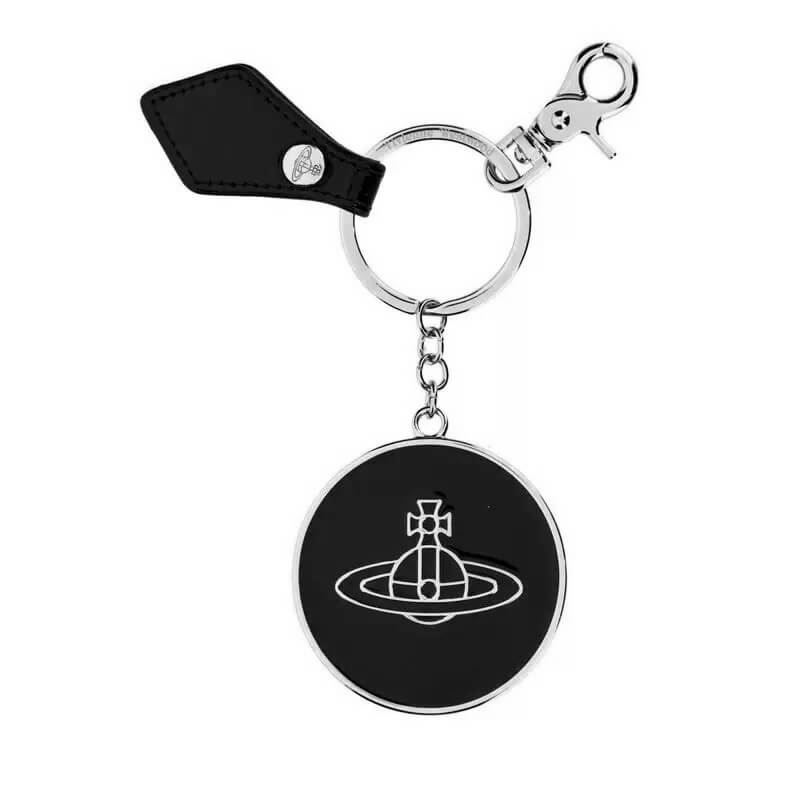 Leather Saturn Mirror Keychain