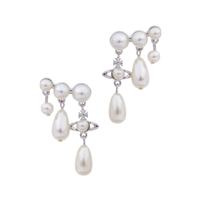 2 Colors MARYBETH Triple String Pearl Earrings
