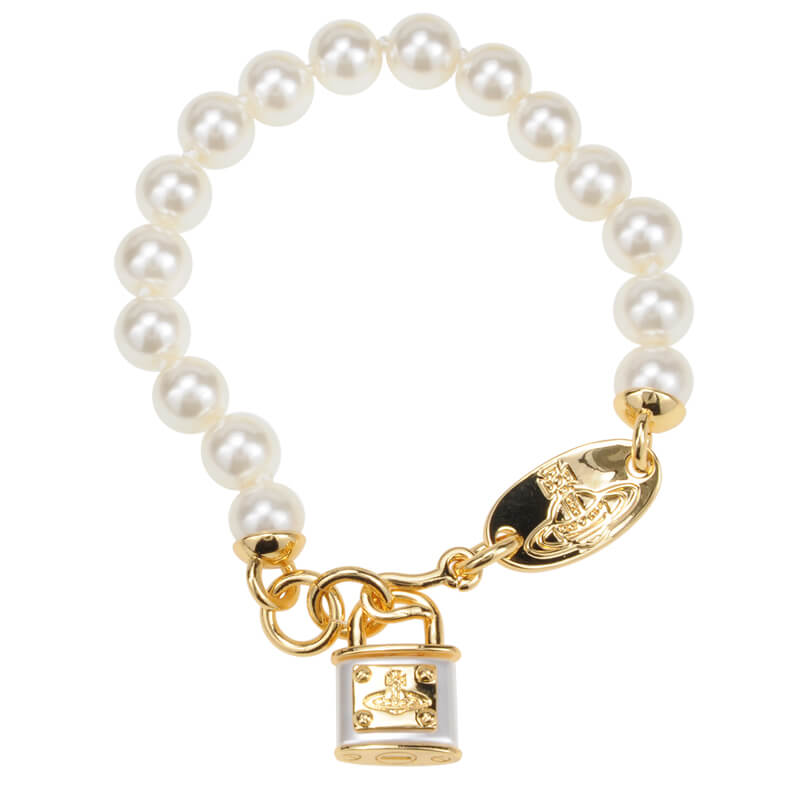 2 Colors Lock Pearl Saturn Bracelet