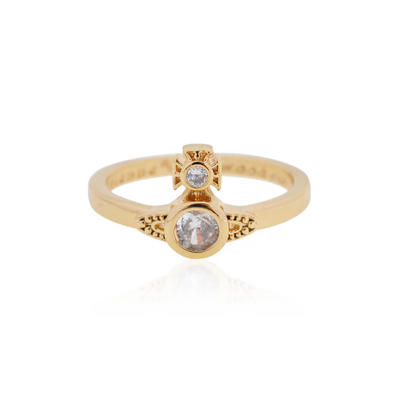 2 Colors LONDON Zirconia Small Saturn Ring