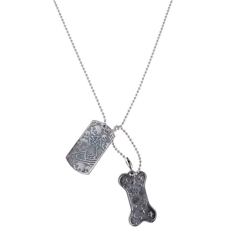 Antique Silver Tag Necklace