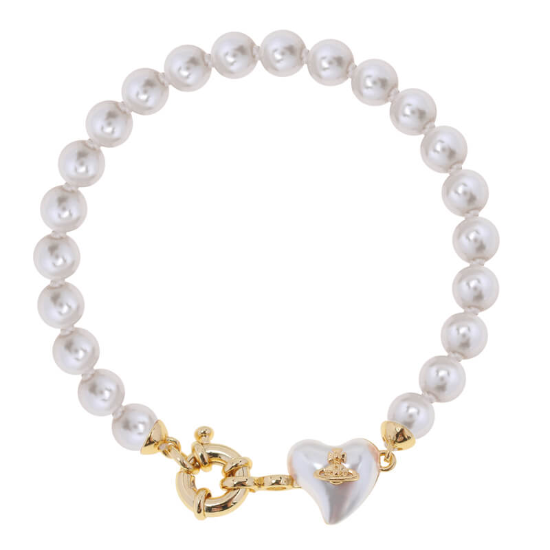 2 Colors Resin Heart Pearl Bracelet