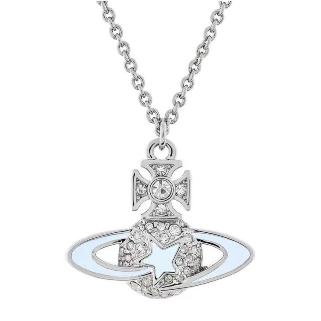 5 Colors DARLENE Pentagram Saturn Necklace