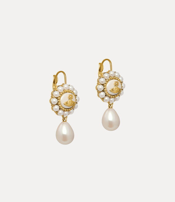 2 Colors AMAYA Pearl Saturn Drop Earrings