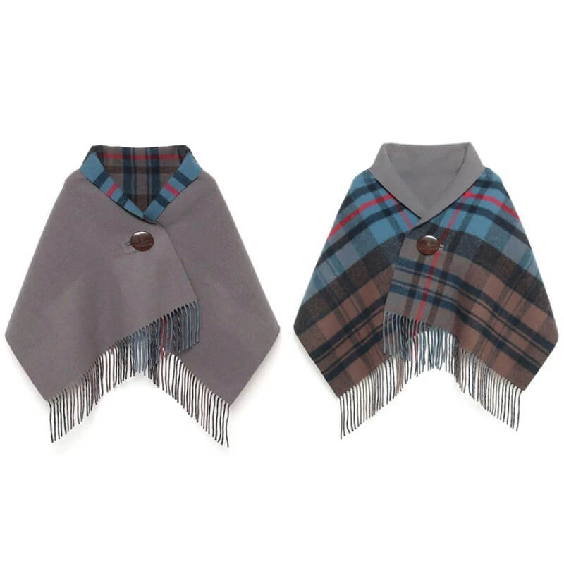 4 Colors Tartan Poncho