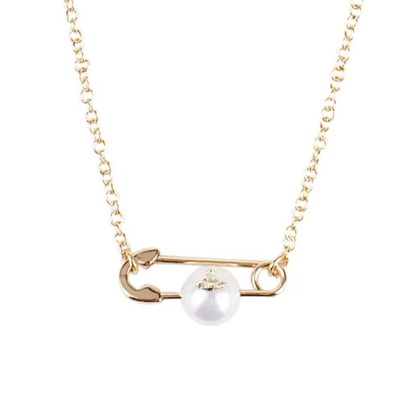 2 Colors Pearl Pin Necklace