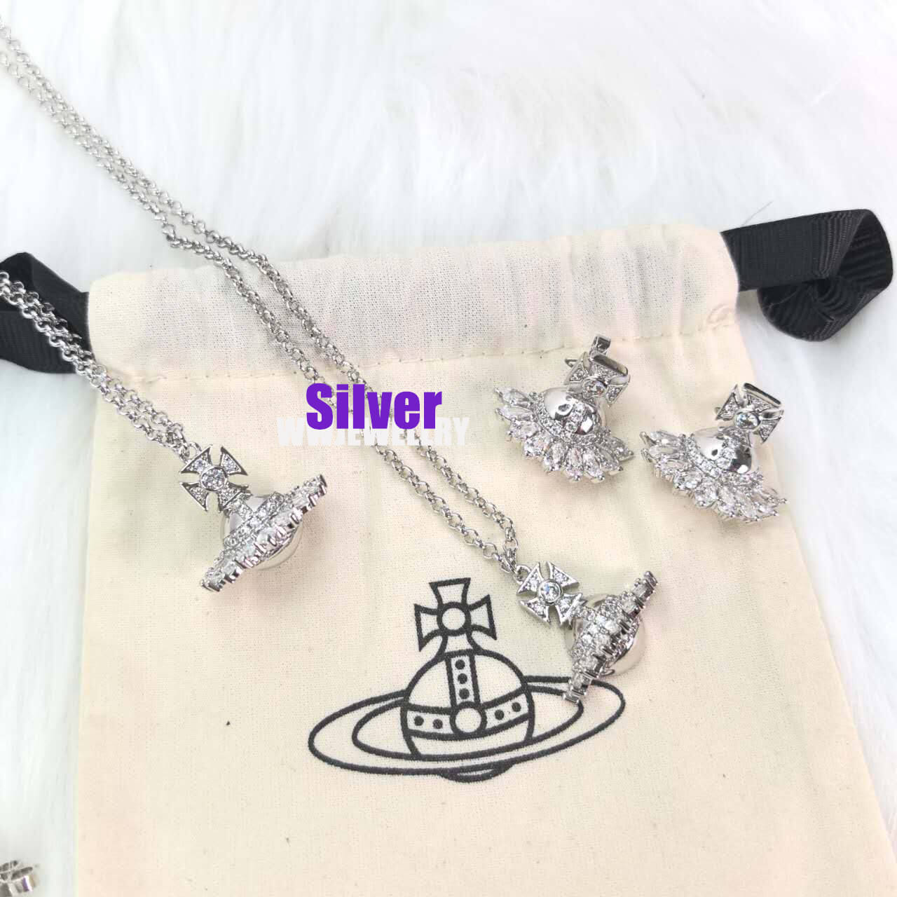 3 Colors JORDANA Half-face Orb Saturn Earrings