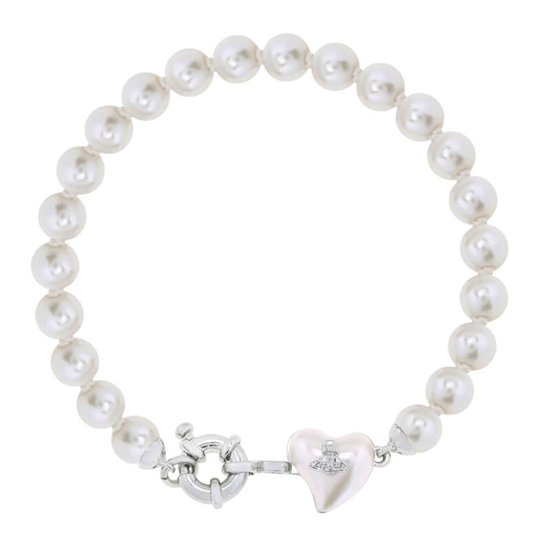 2 Colors Resin Heart Pearl Bracelet